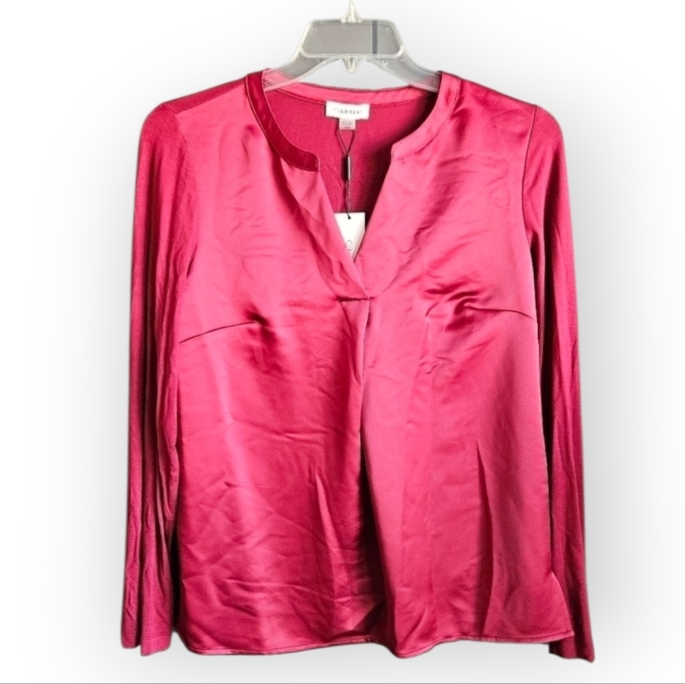 NWT Calvin Klein Womens‎ V-neck Blouse Sz Large